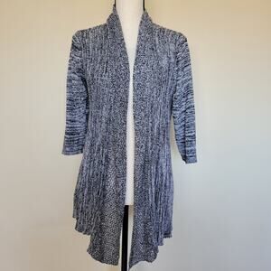 Belldini 2X Loose Knit Open Front Cardigan Duster Jacket Sweater Gray